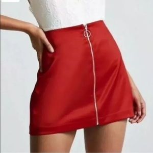 Red Satin Skirt Festival Concert Srat Forever 21 M